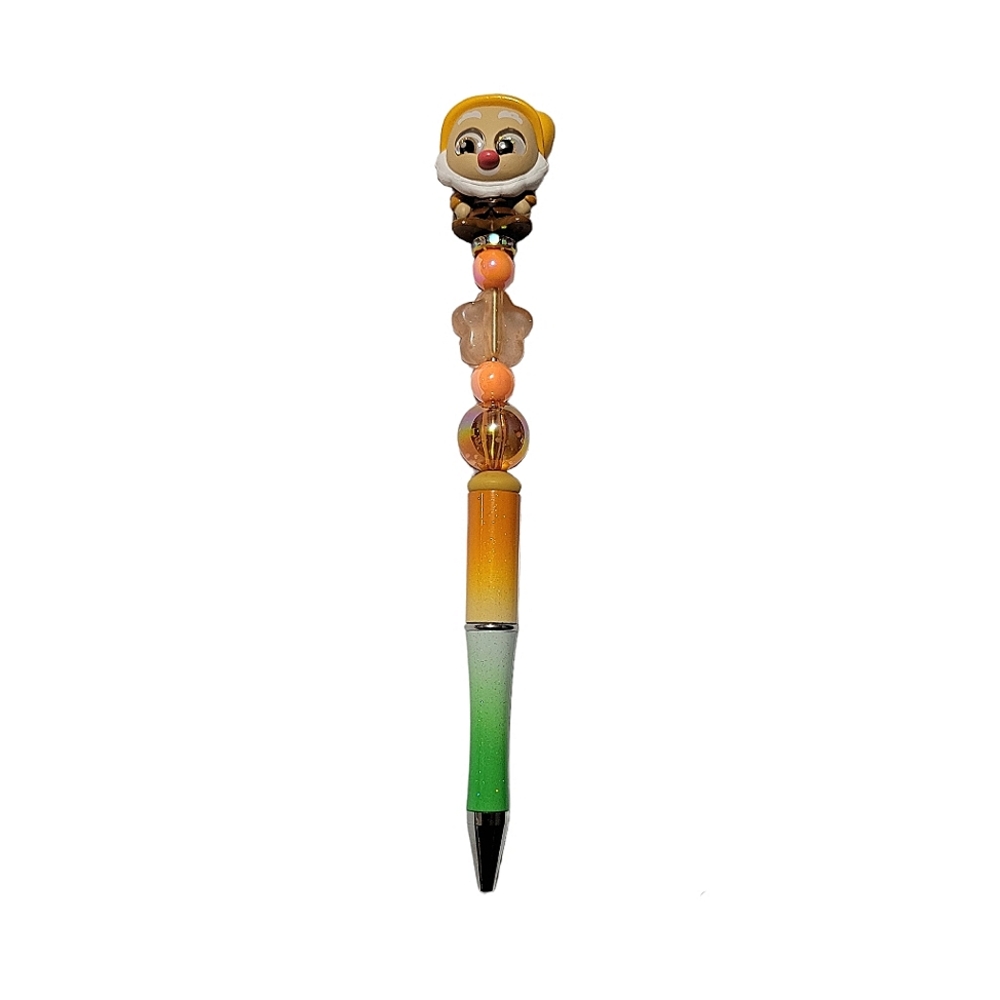 Disney Doorables Snow White Happy Beaded Ballpoint Twist Pen Topper Orange